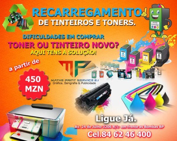 Enchimento de tinteiros e toner