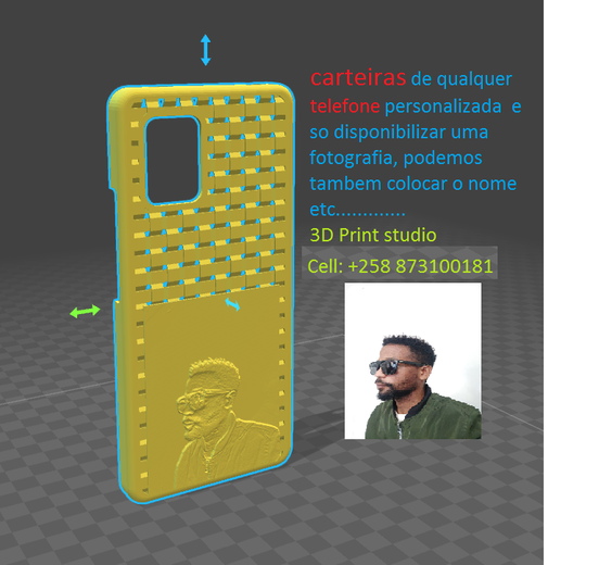Capas de celular com a sua cara, nome, etc. 3D PRINT STUDIO