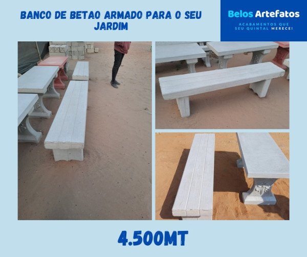 Bancos e mesas de betão armado