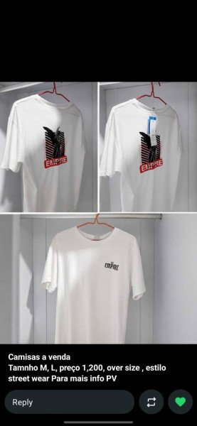 Camiseta branca da Empire over size