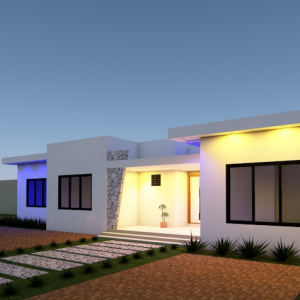 PROJECTO Dependência T2 Sala full space, cozinha, WC, dispensa, 2 quartos e um deles suíte