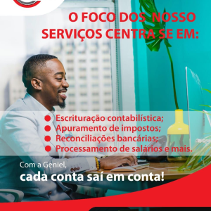 ASSESSORIA CONTABILÍSTICA E FISCAL Desde a determinação do melhor regime tributário para o seu negócio á gerência das obrigações fiscais, a Geniel oferece um acompanhamento personalizado.  Agende uma consulta connosco.