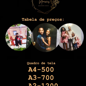 RETRATOS TABELA DE PREÇOS