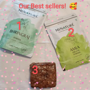 Bhringraj Powder- 900mt Amla Powder - 900mt African Black Soap -450mt