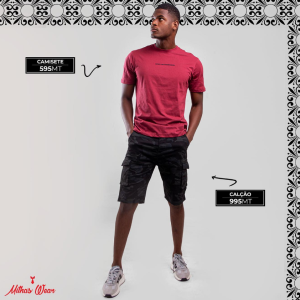 : calções e camisete