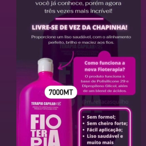 Fitoterapia-Progressiva Dependendo da quantidade do cabelo rende 5 ate 8 aplicações . 7000MT