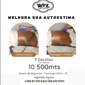 lipocavitação e drenagem linfática - 9 sessões por apenas 10 500mts