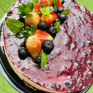 Cheesecake de frutos vermelhos.