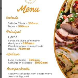 SERVIÇOS DE ALIMENTAÇÃO MENU E PREÇOS