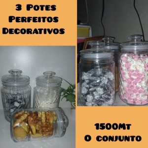 3 POTES DECORATIVOS