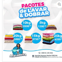 Pacotes de lavagem a Kilos
