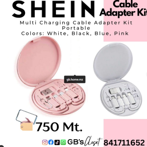 Multi Charging Cable Adapter Kit Portable Colors: White, Black, Blue, Pink