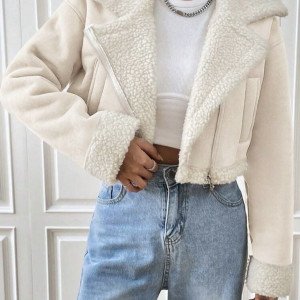 Casaco Suede Forrado Off-White