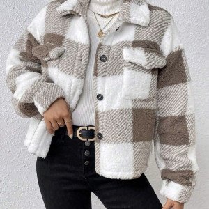 Casaco Teddy Xadrez Khaki